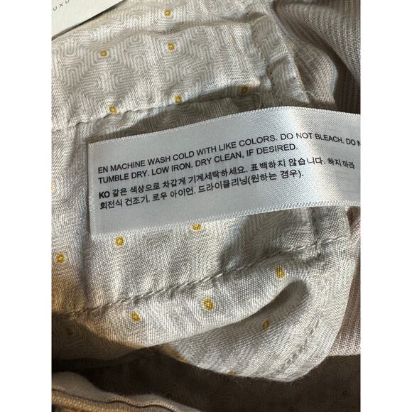 Porter & Ash Men’s Linen Blend Drawstring Shorts Size Large Tan White Stripe NWT - Picture 11 of 12